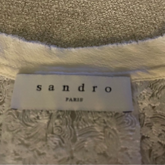 Beautiful Ivory Lace Sandro Blouse - approximately a size 6 - Picture 9 of 11
